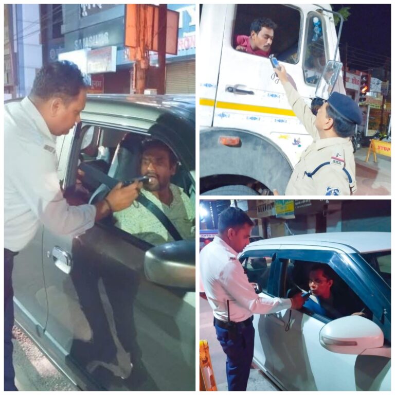 शराब सेवन एवं अन्य मादक द्रव्यों के नशे में वाहन चालन करने वाले वाहन चालको के विरुद्ध यातायात पुलिस बिलासपुर की सख्त कार्यवाही…